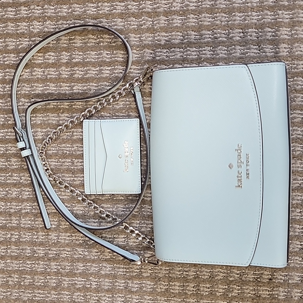 Kate Spade Crossbody Seafoam Green with Card Case Wallet